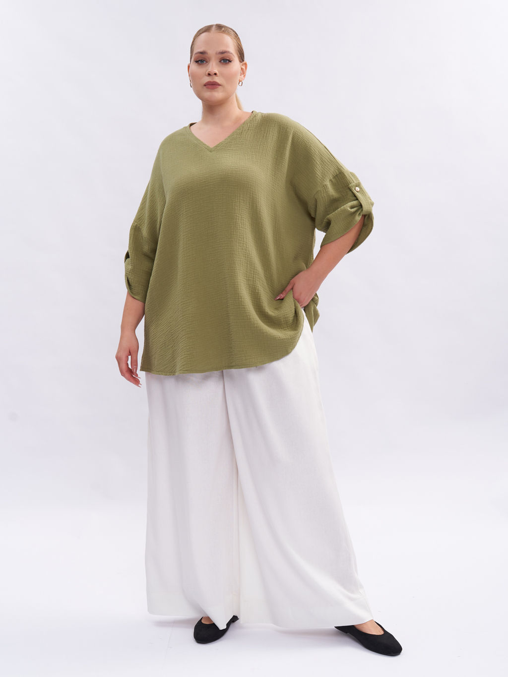 Брюки льняные TBB19152WHT04