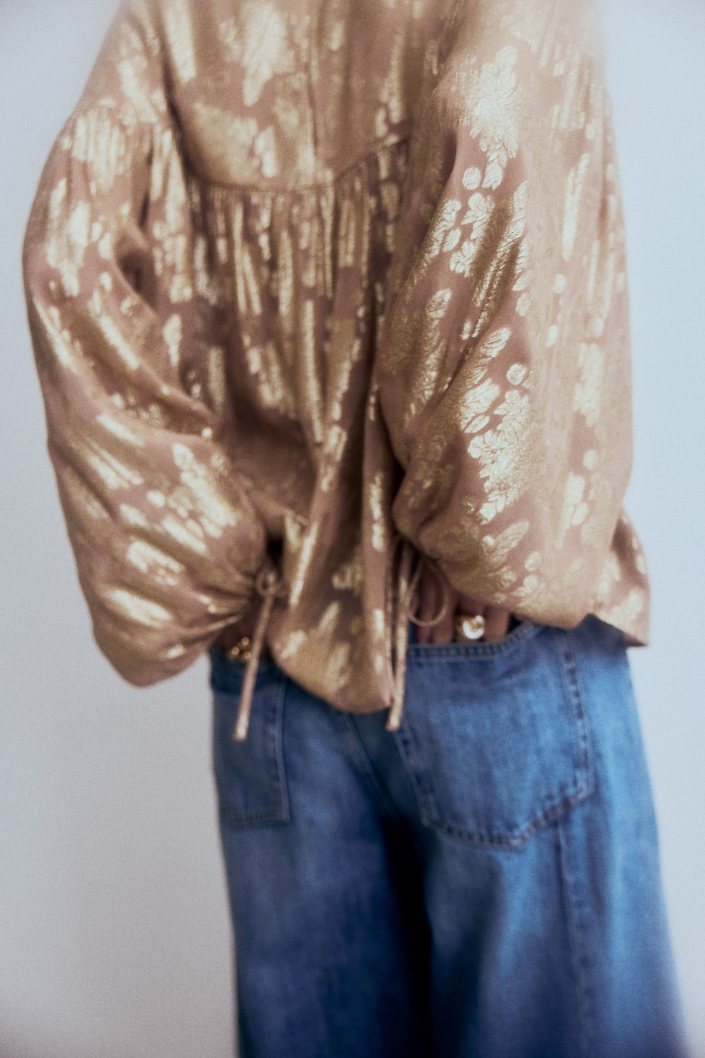 Blusa oversize en tejido jacquard - H&m фото 5