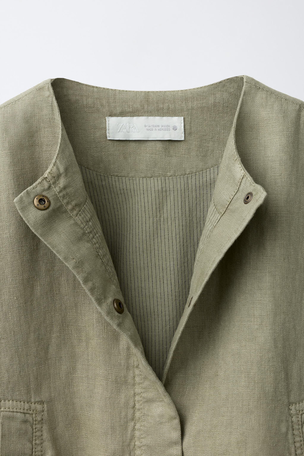 CAZADORA 100% LINO / Khaki - Zara фото 3