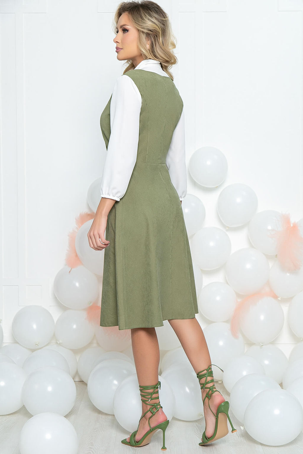 Платье Новый день (олива) П5440 - Lt collection фото 3