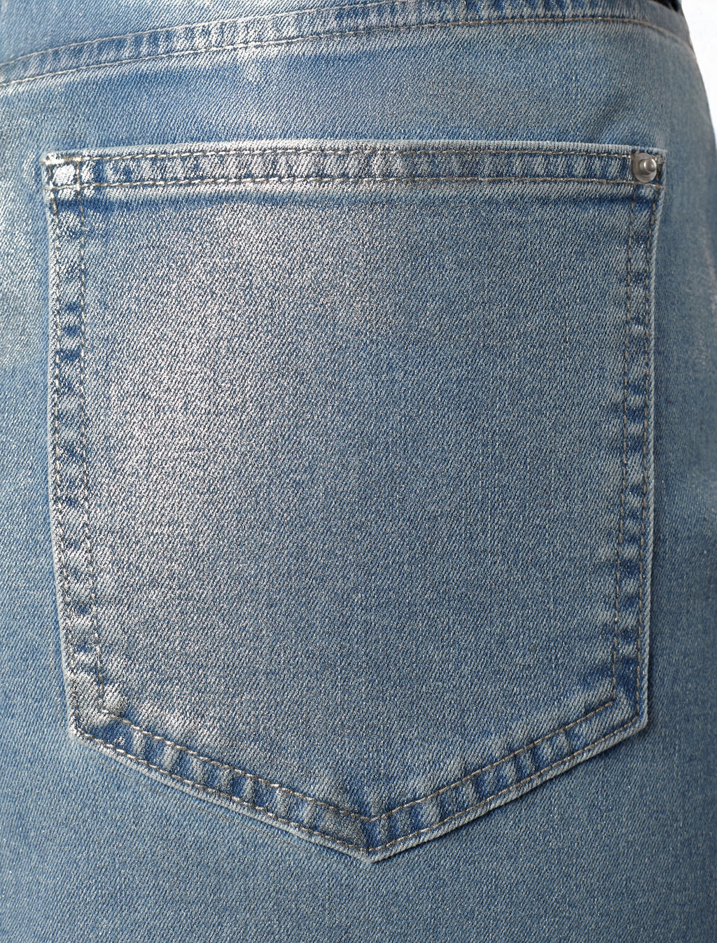 Юбка Vilatte D56.120 деним с металлизированным покрытием комбинированный  фото 2