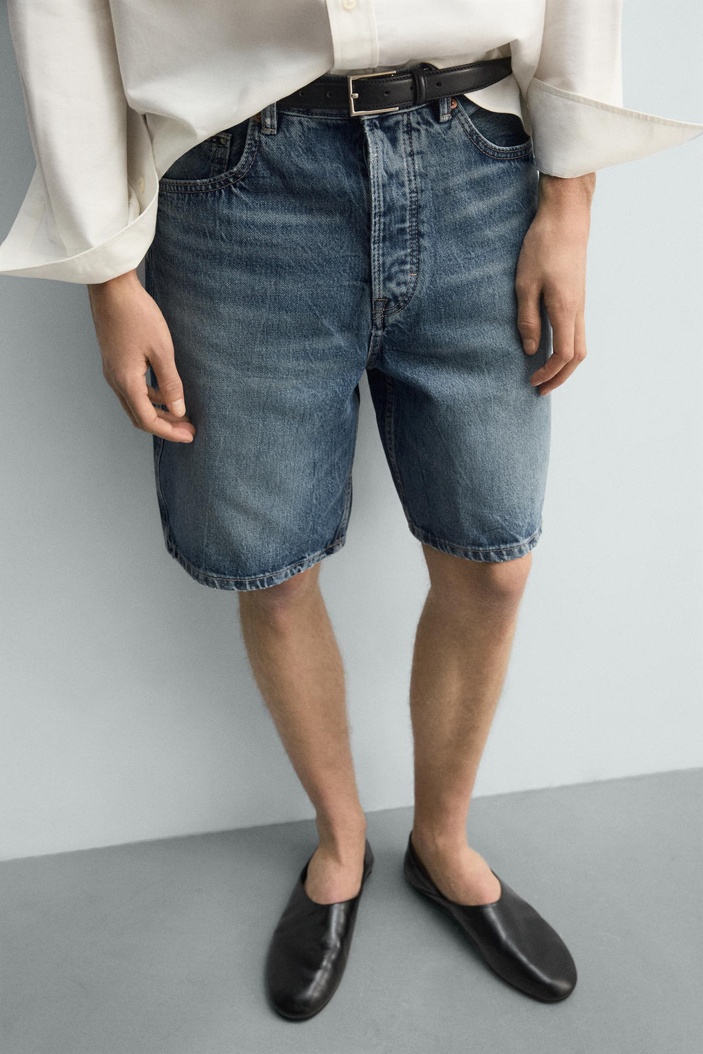 BERMUDA DENIM STRAIGHT FIT / Azul - Zara фото 5