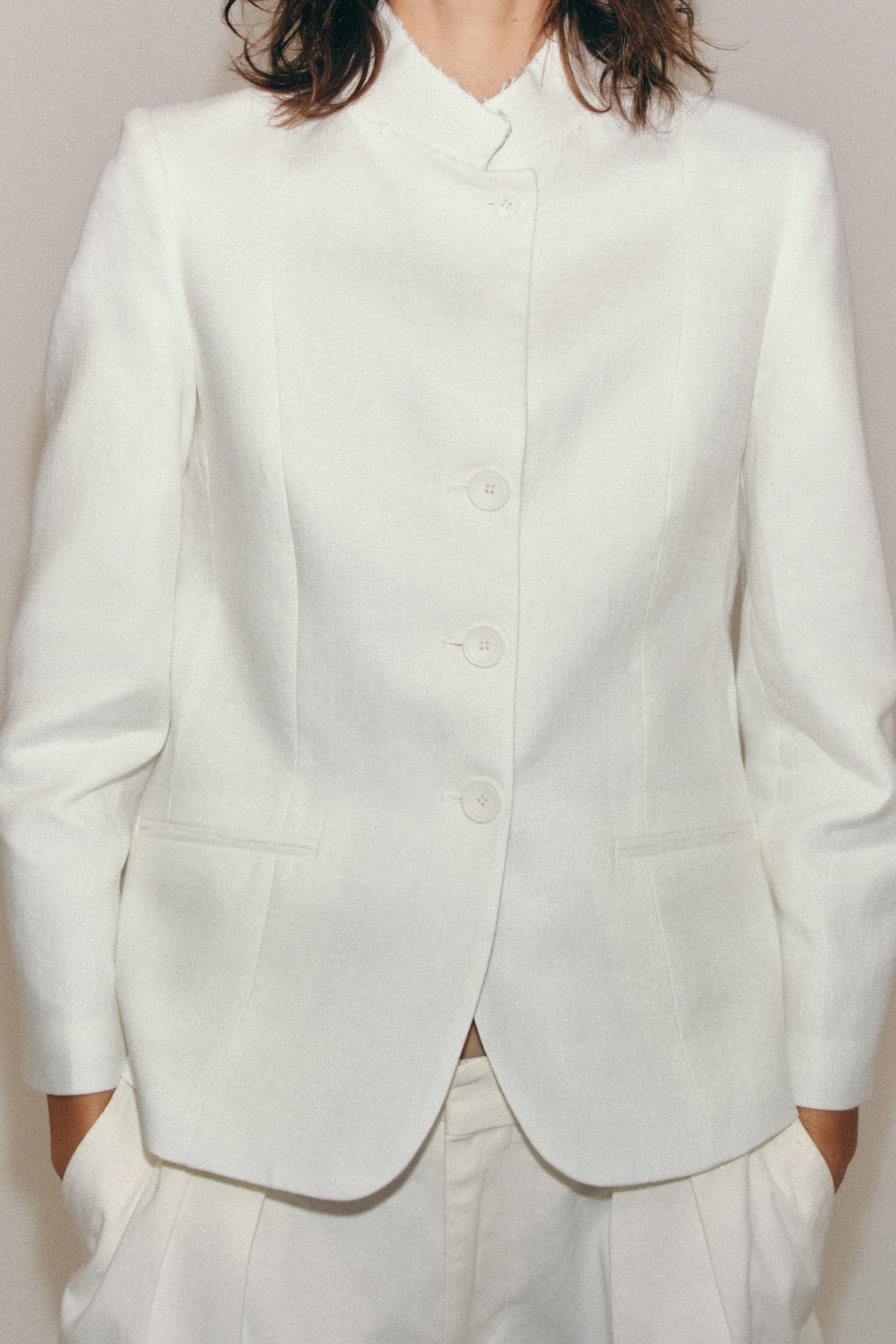 BLAZER LINO 100% ZW COLLECTION / Blanco - Zara фото 2