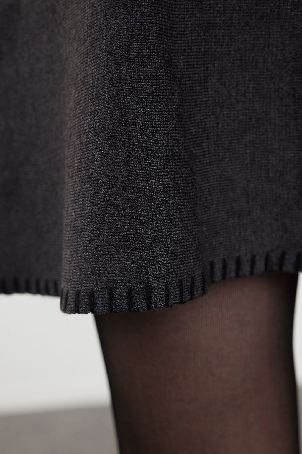 Antrasit Mini Pamuk Kar?s?ml? Triko Etek TWOAW24ET00067