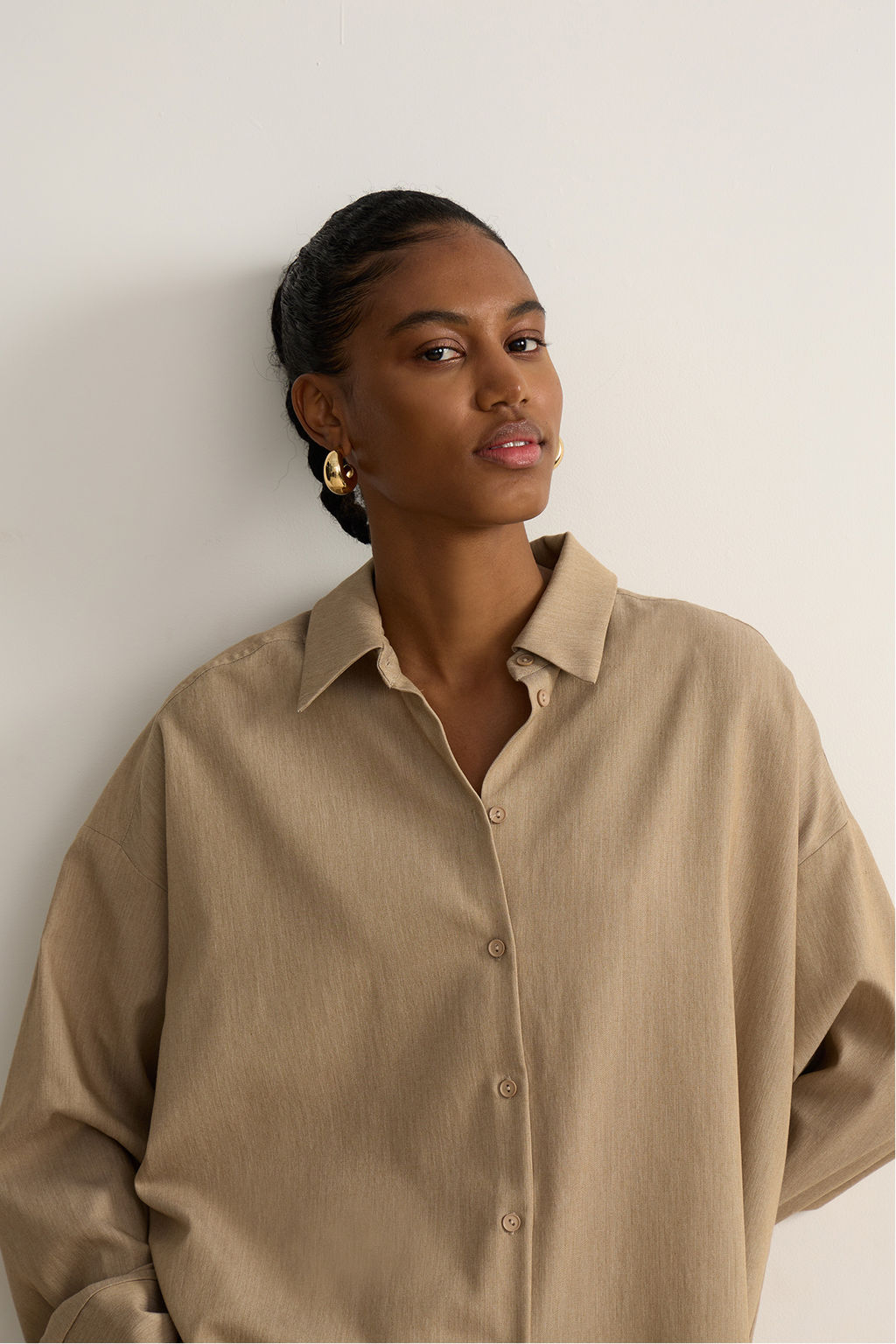 Рубашка оверсайз с эффектом меланж - Mollis фото 4