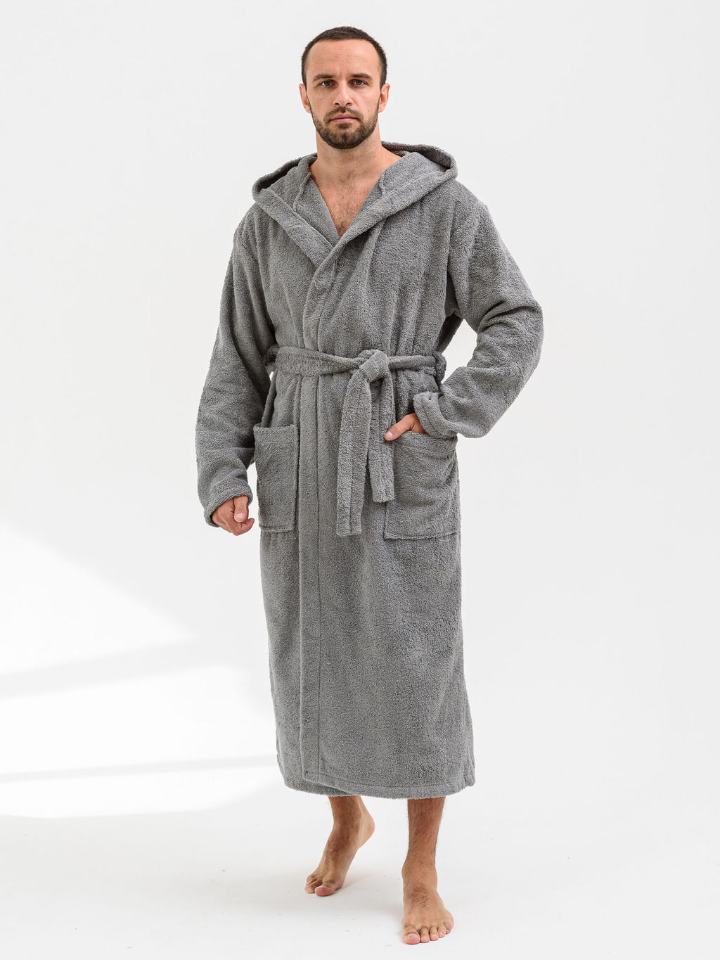 Хлопок 100% Халат махра Банный(капюшон) - Оптима фото 4