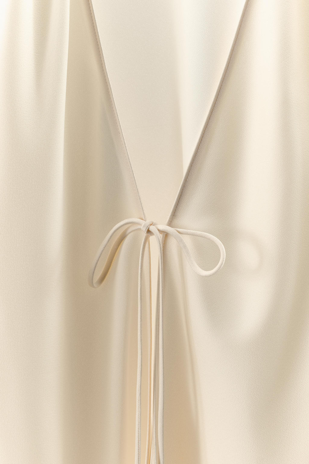 CAMISA SATINADA ENCAJE LAZADA / Crudo - Zara фото 6