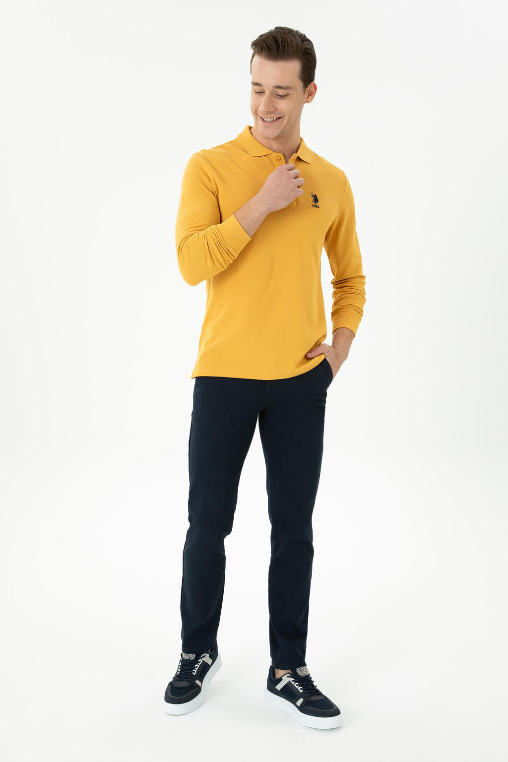 Мужская горчичная базовая толстовка сюрприза в корзине - U.s. polo assn фото 11