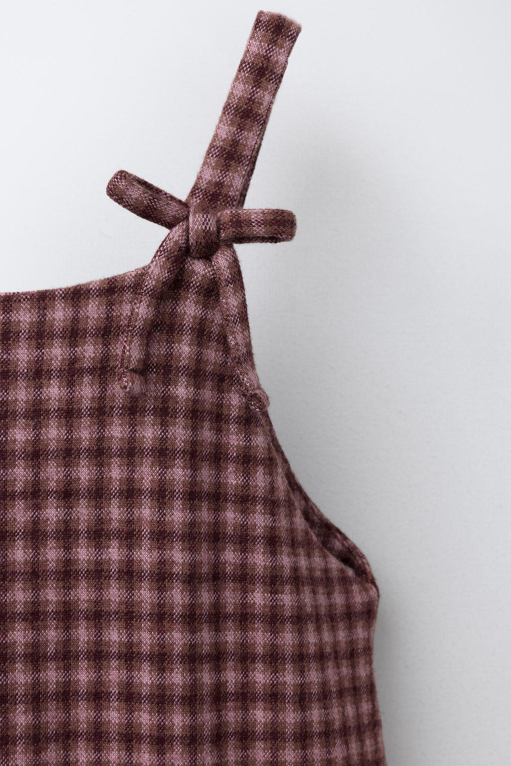 CHECK PINAFORE DRESS WITH BOWS - Zara фото 3