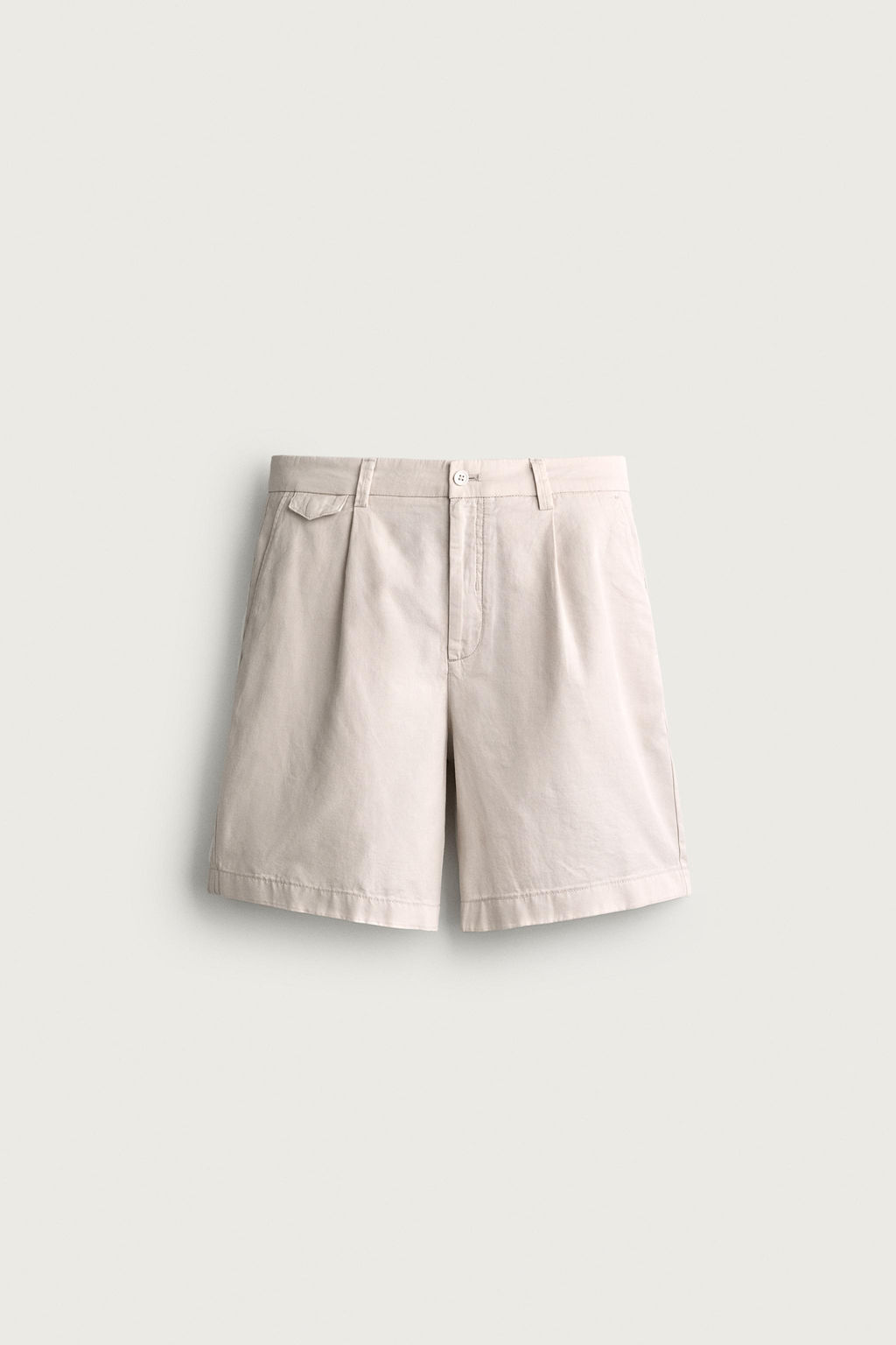 BERMUDA REGULAR FIT PLIEGUES / Piedra - Zara фото 7