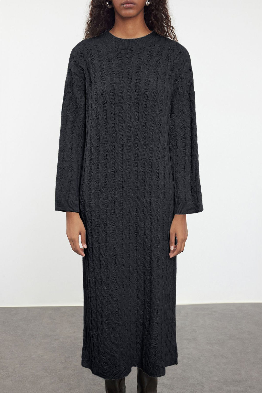 TRENDYOLMILLA Tas Maxi Triko Sac Orgulu Genis Kal?p Elbise TWOAW25EL00078 фото 10