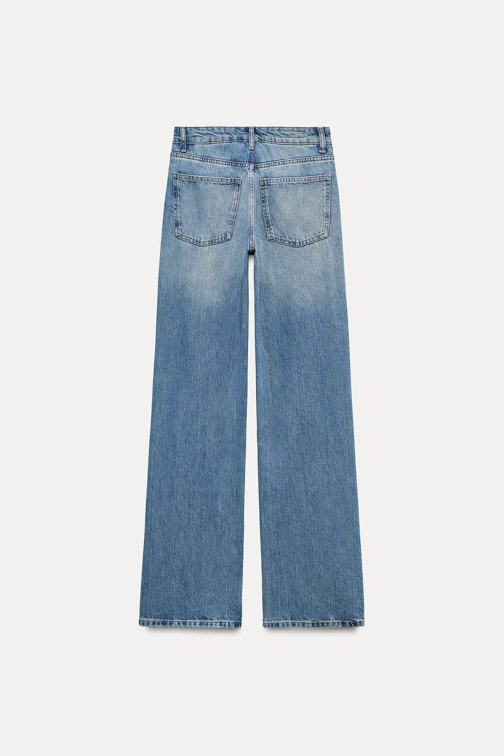 TRF WIDE-LEG MID-RISE FULL LENGTH JEANS - Zara фото 10