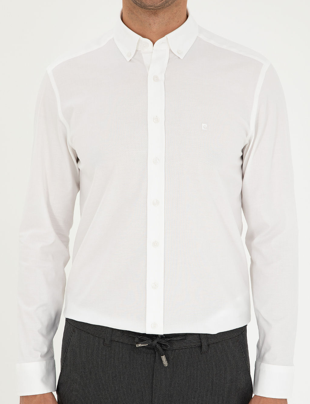 Beyaz Slim Fit Uzun Kollu G_mlek