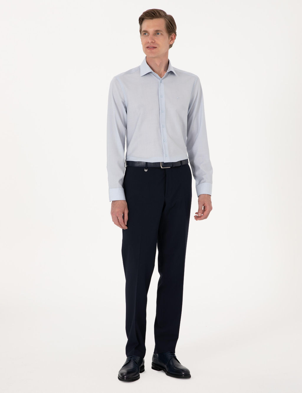A__k Mavi Slim Fit Uzun Kollu G_mlek - Pierre cardin фото 4