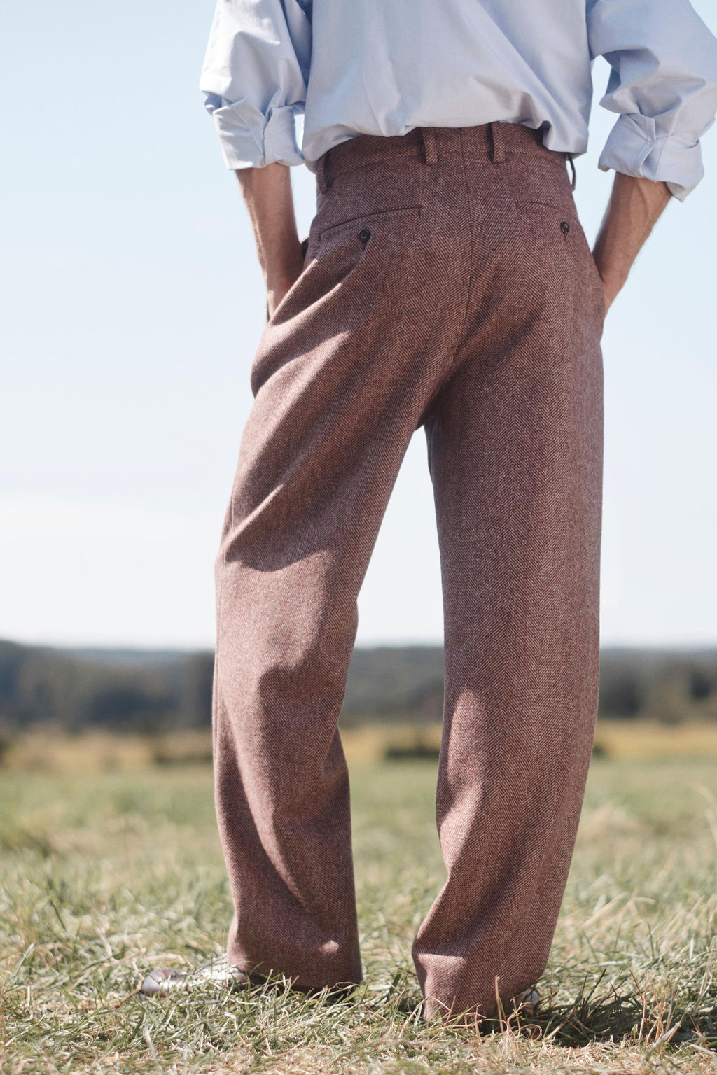 LIMITED EDITION HERRINGBONE WOOL TROUSERS - Zara фото 4