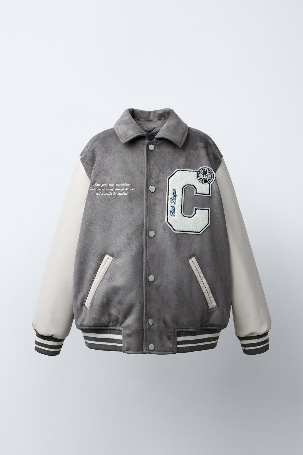 COMBINED SUEDE EFFECT BOMBER JACKET