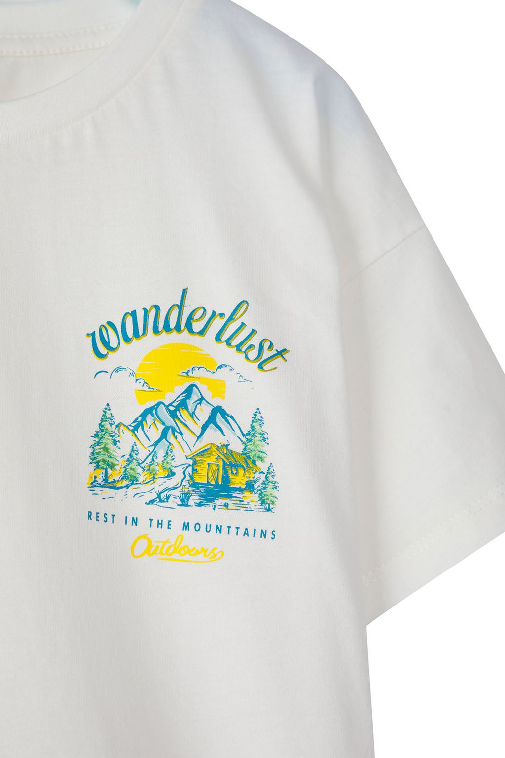 Ekru-Yesil 2li Paket Erkek Cocuk Oversize Orme T-Shirt TKDSS25TS00054 - Trendyolmilla фото 2