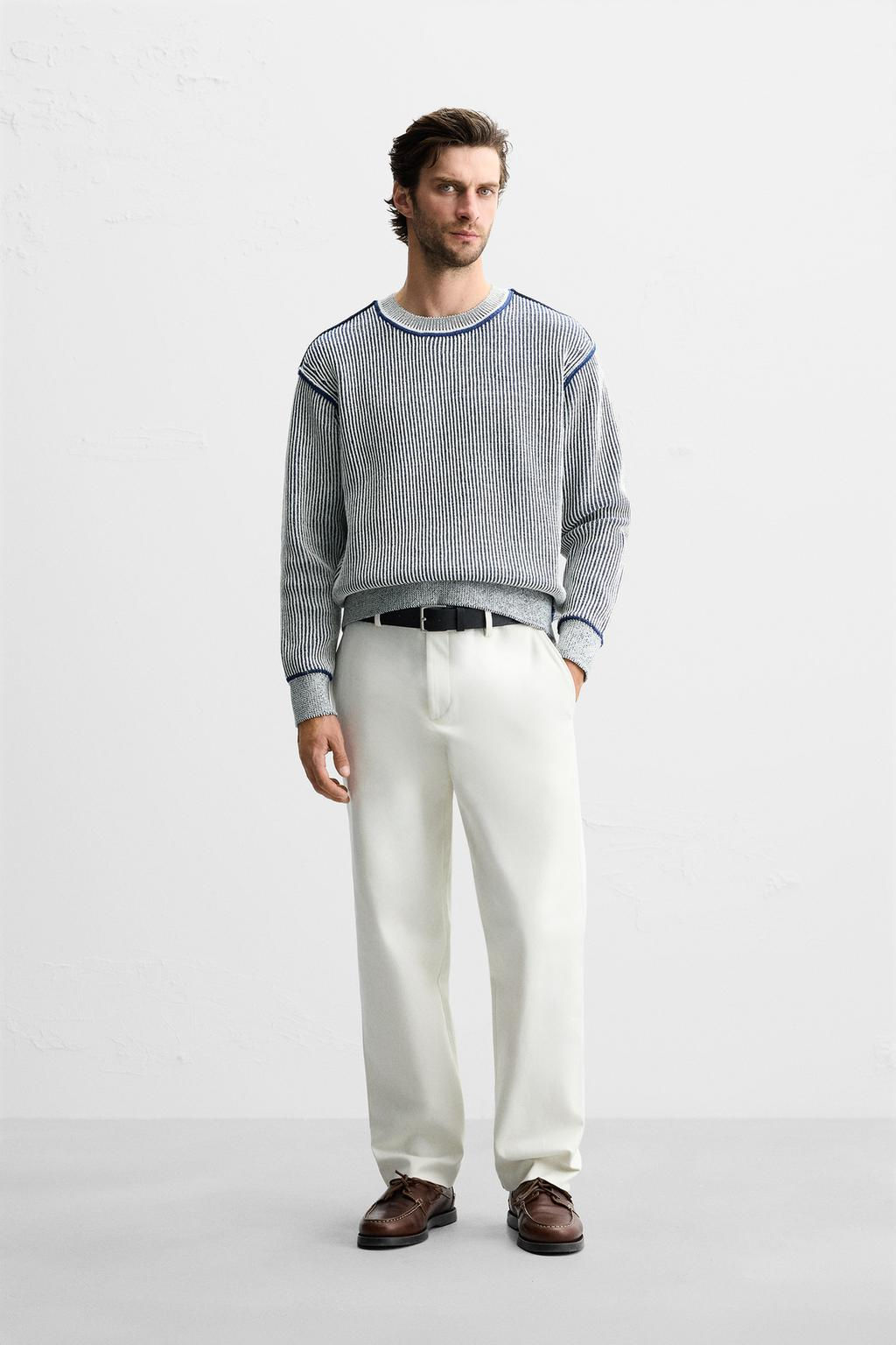 CONTRASTING RIBBED SWEATER - Zara фото 7
