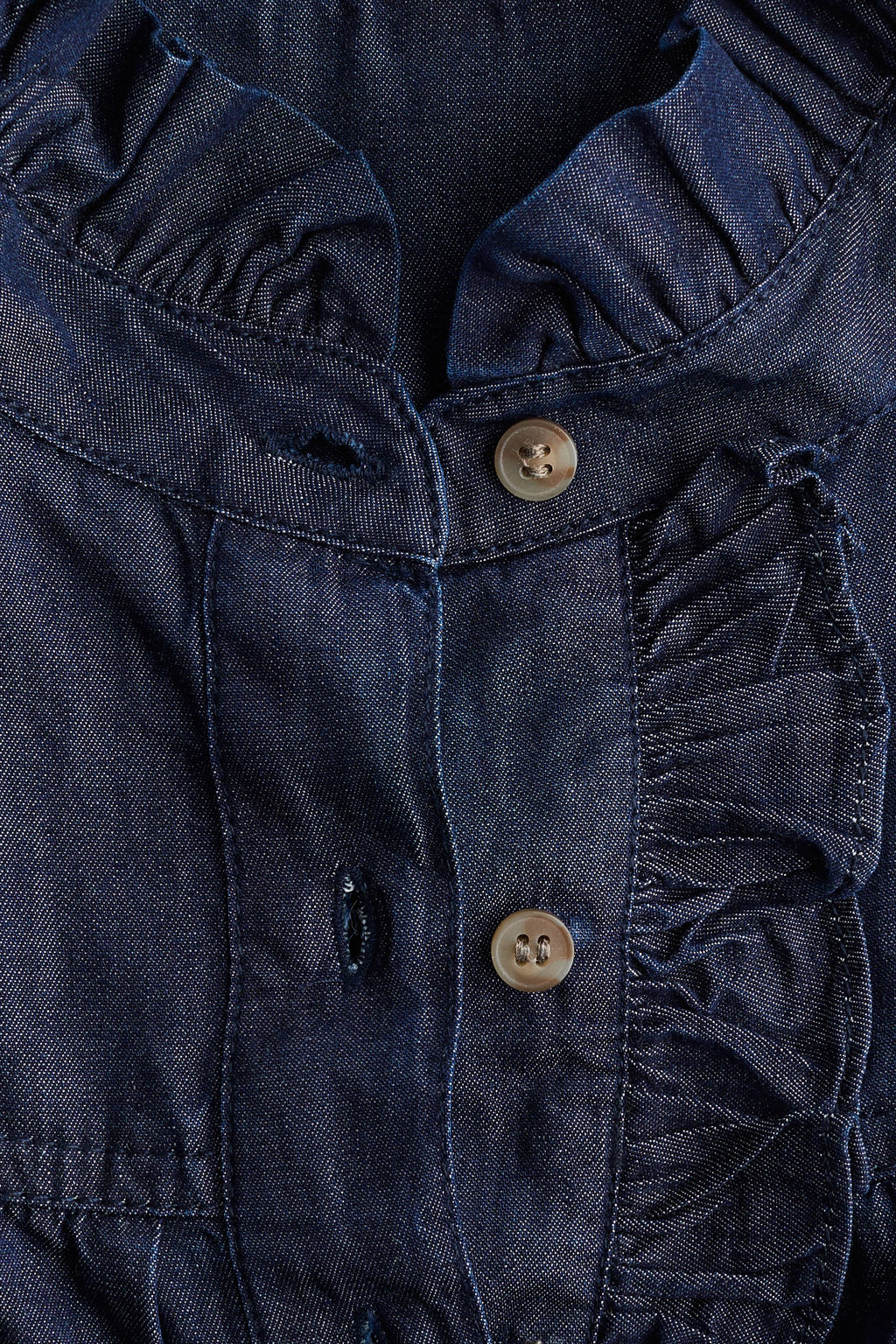 Blusa denim con cuello de volantes - H&m фото 5
