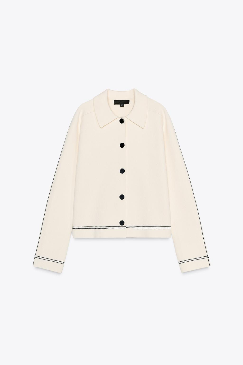 KNIT JACKET WITH PIPED SEAMS - Zara фото 4