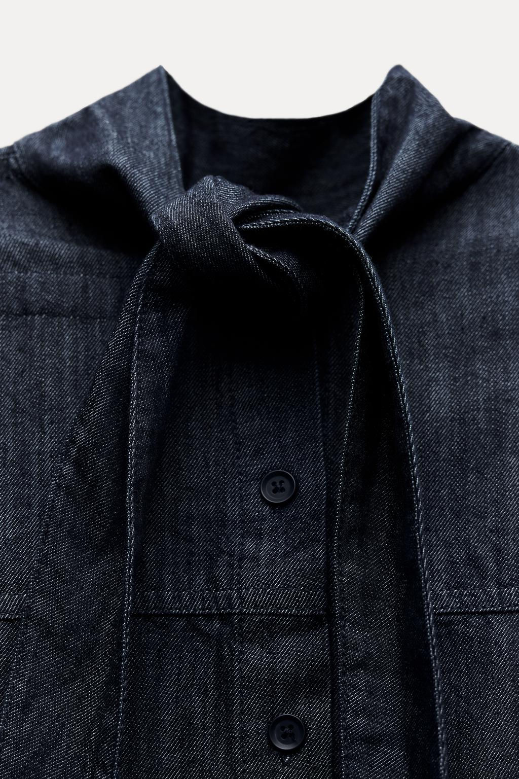 ZW COLLECTION SHIRT WITH TIE AND BUTTONS - Zara фото 9