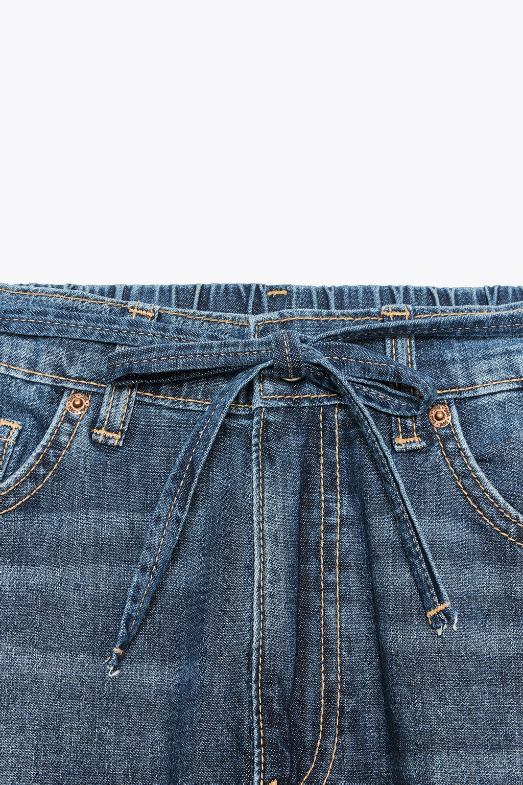 JEANS DENIM TRF RELAXED TIRO MEDIO / Marino - Zara фото 9