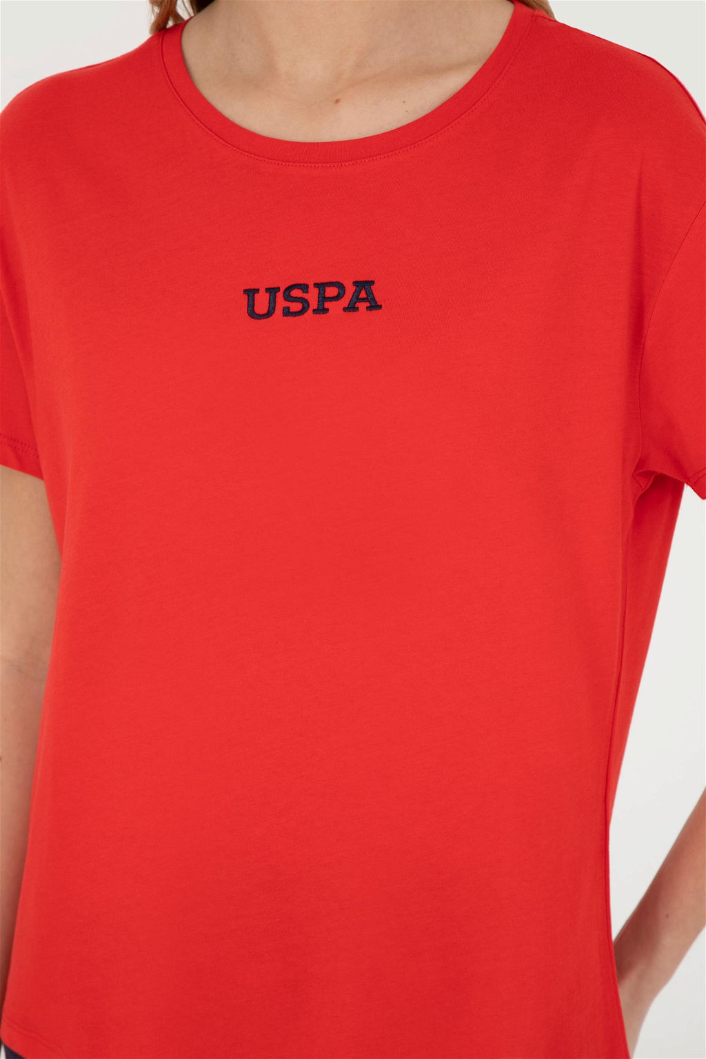 Женская красная футболка с круглым вырезом - U.s. polo assn фото 7
