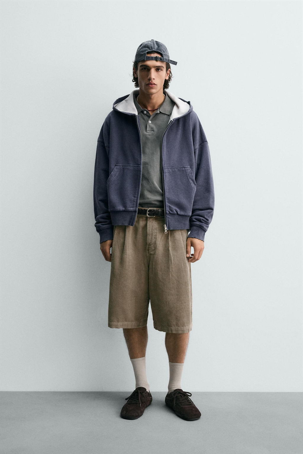 LIMITED EDITION WIDE-LEG CORDUROY BERMUDA SHORTS - Zara фото 10