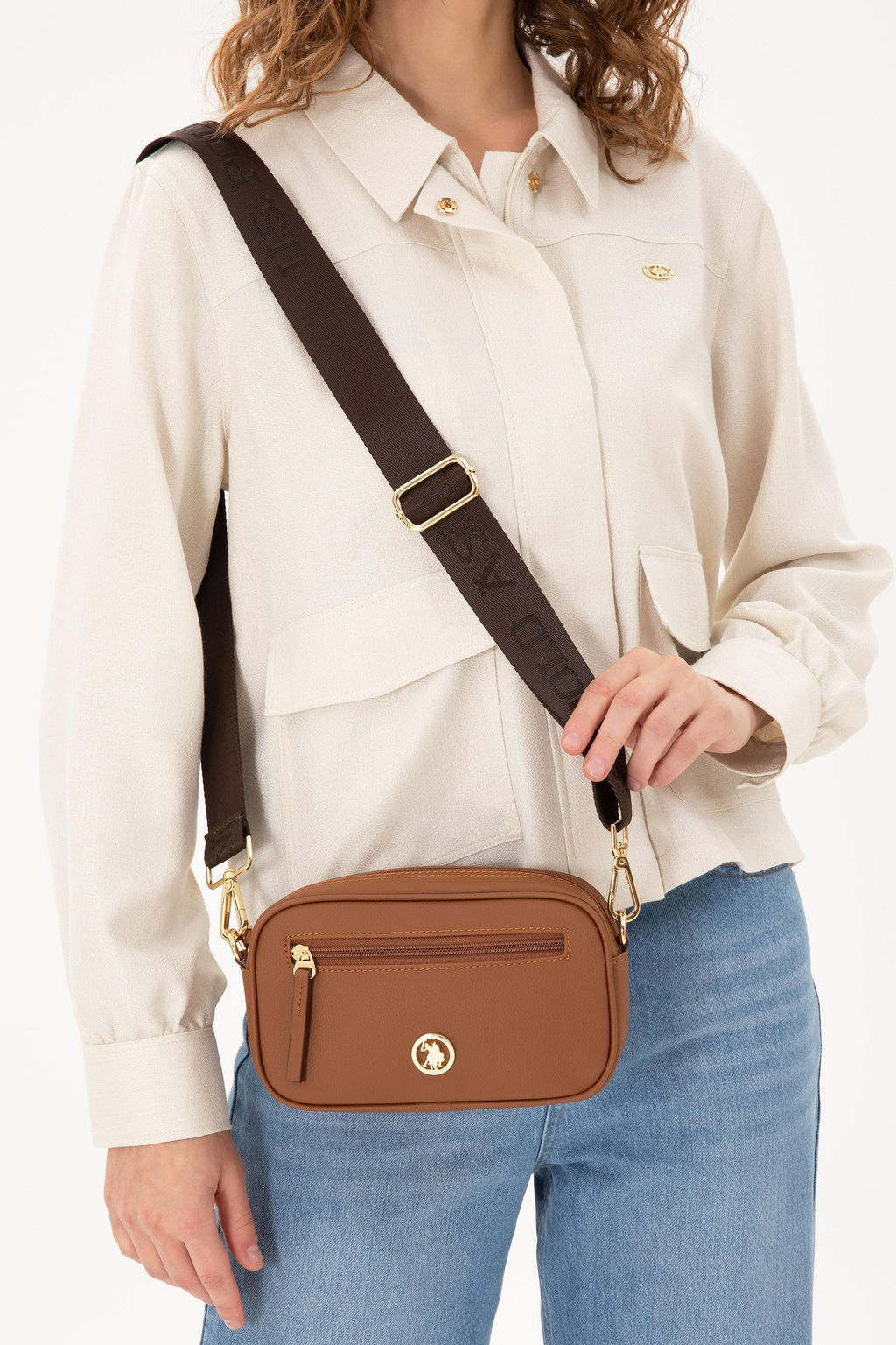 Женская светло-коричневая сумка через плечо Неожиданная скидка в корзине - U.s. polo assn фото 2