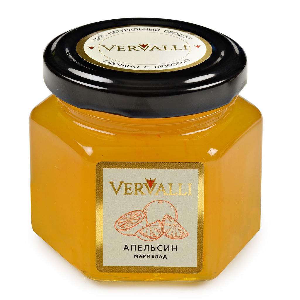 Мармелад Апельсин ТМ VERVALLI в банке 120 гр