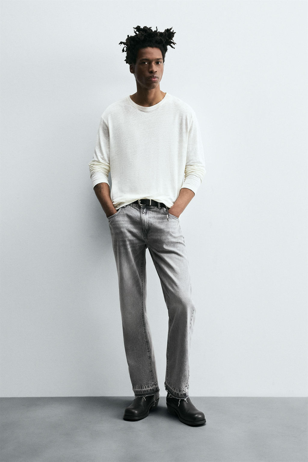 JEANS FLARE FIT / Gris - Zara фото 11