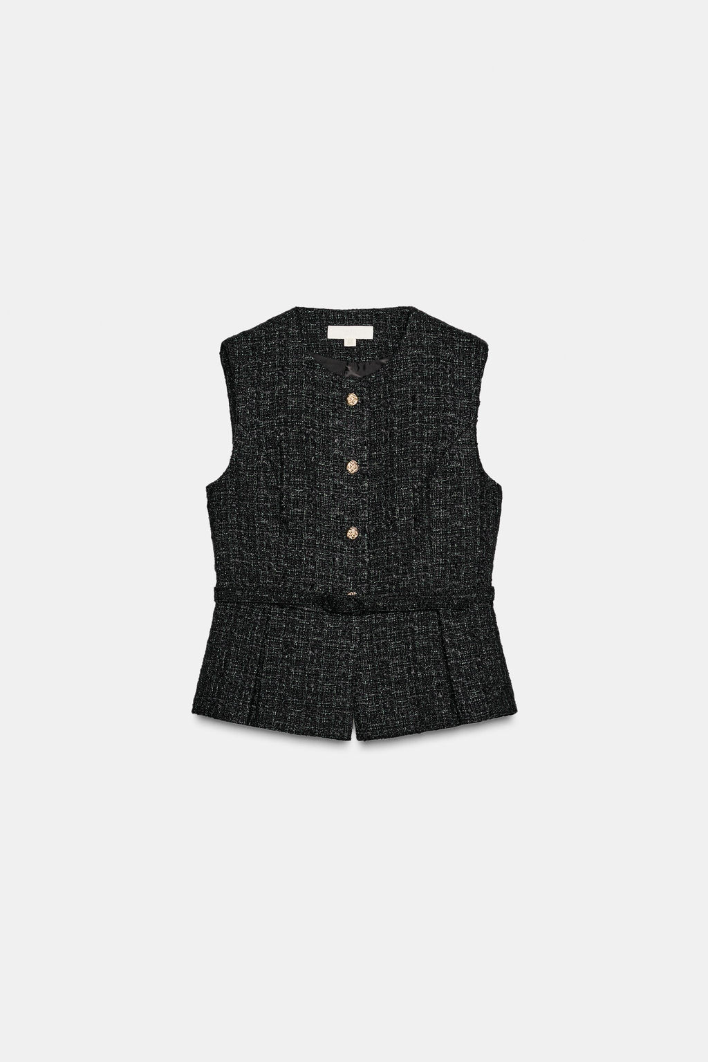 STRUCTURED WAISTCOAT WITH METALLIC THREAD BELT - Zara фото 6