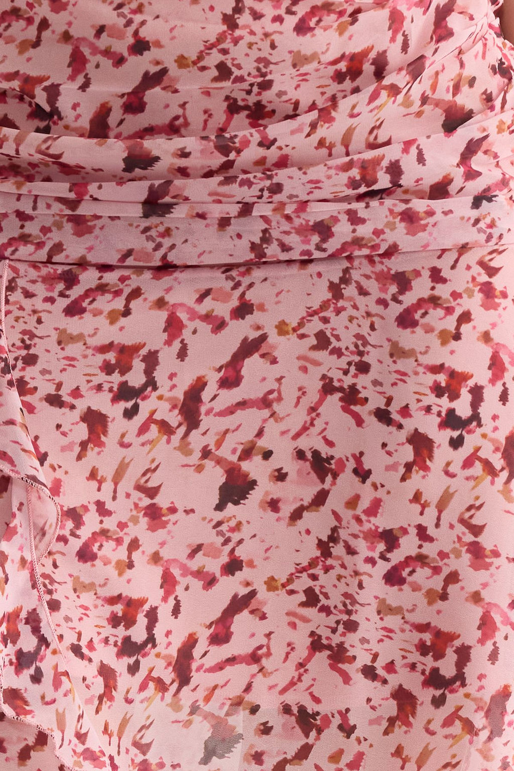 TRENDYOLMILLA Pembe Asimetrik Midi Boy Sifon Cicekli Dokuma Etek TWOSS25ET00039  фото 3
