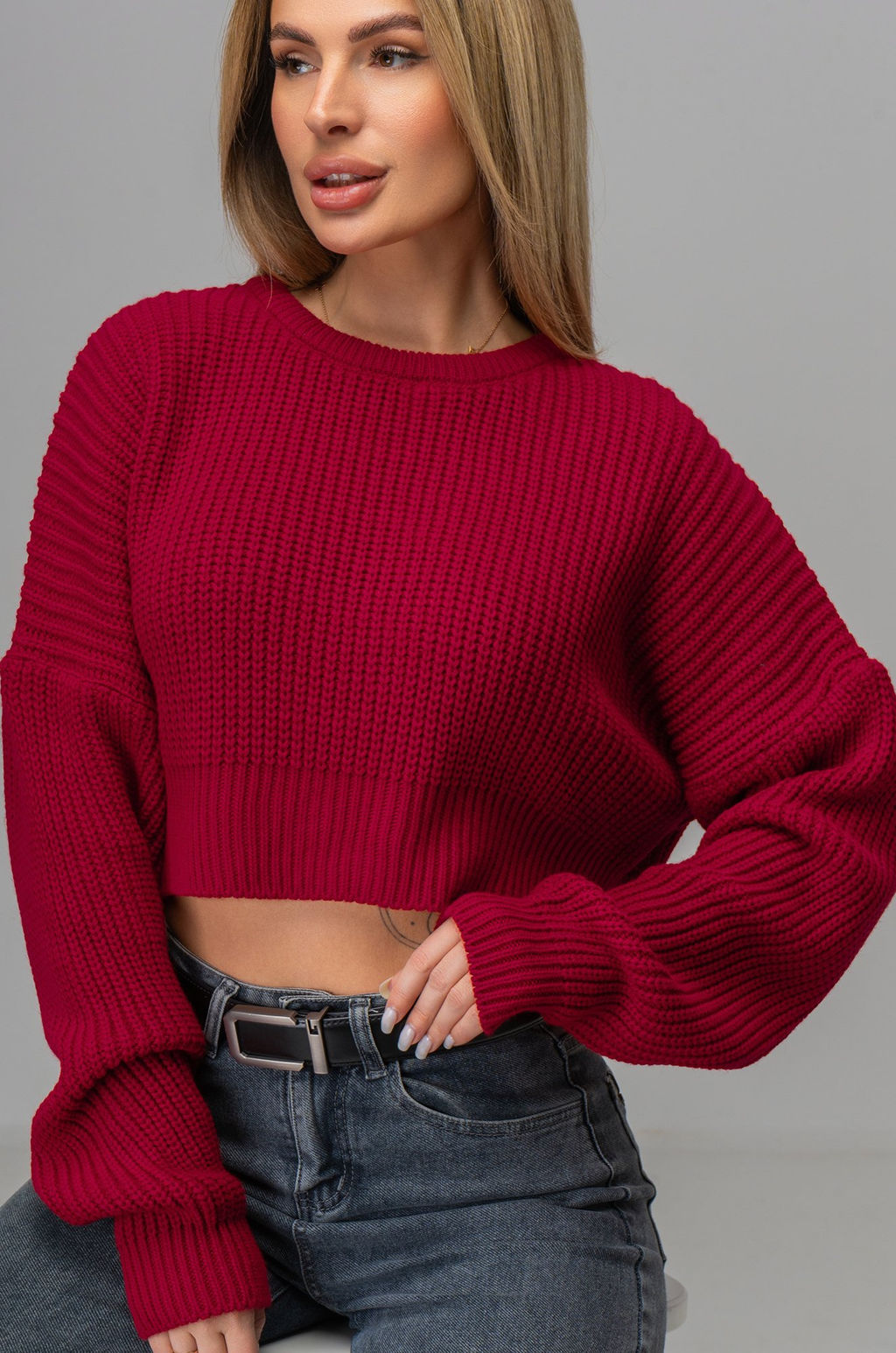 Женский укороченный джемпер оверсайз Happyfox - Happy fox фото 9