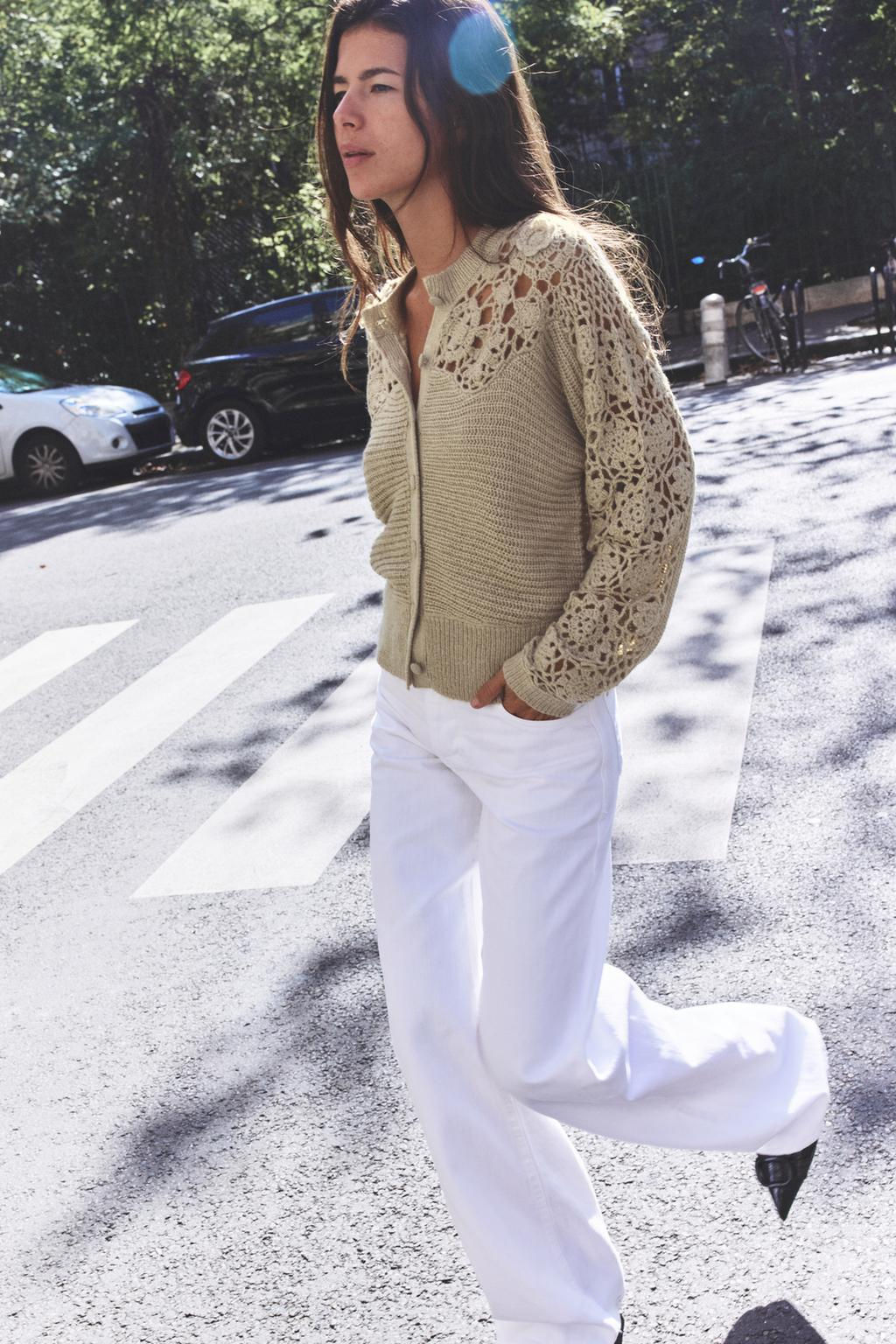 COMBINED CROCHET KNIT CARDIGAN - Zara фото 3