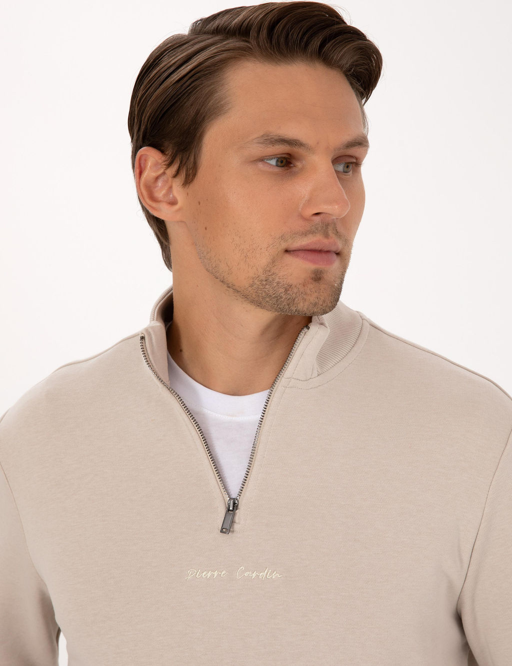 Bej Regular Fit Sweatshirt - Pierre cardin фото 2
