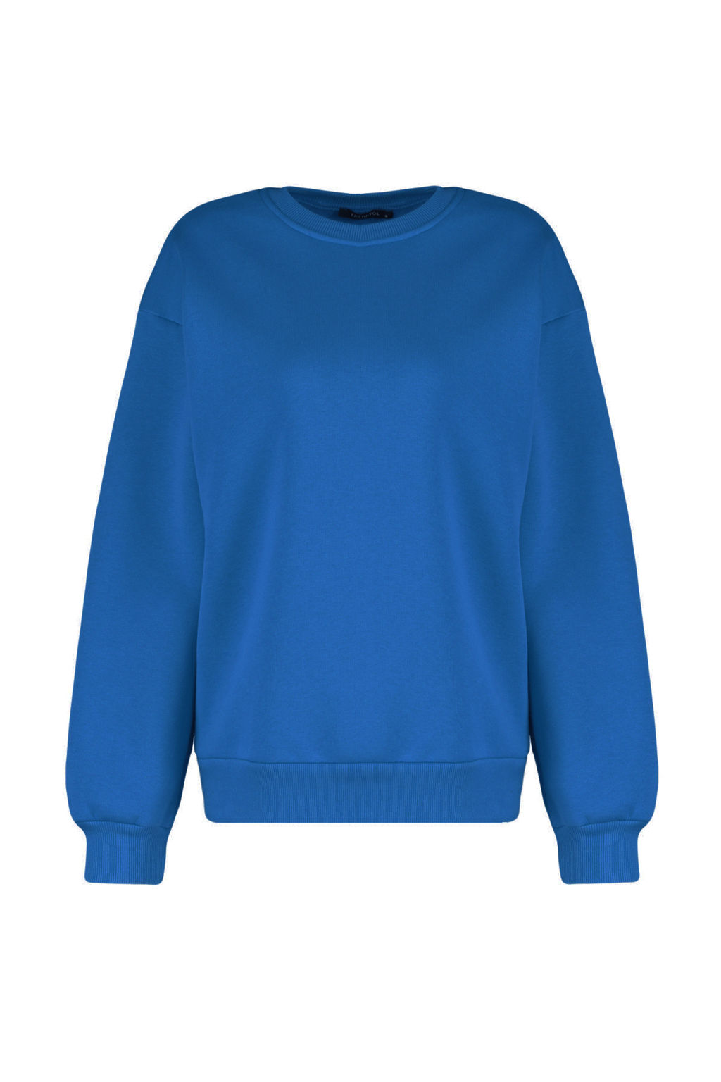Saks Oversize/Rahat Kesim Basic Bisiklet Yaka Kal?n/Ici polarl? Orme Sweatshirt TWOAW24SW00102