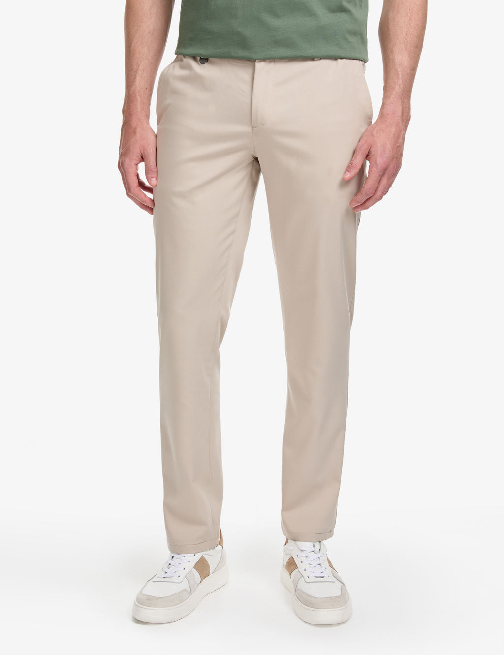 Bej Slim Fit Esnek Bel Klasik Jogger Pantolon