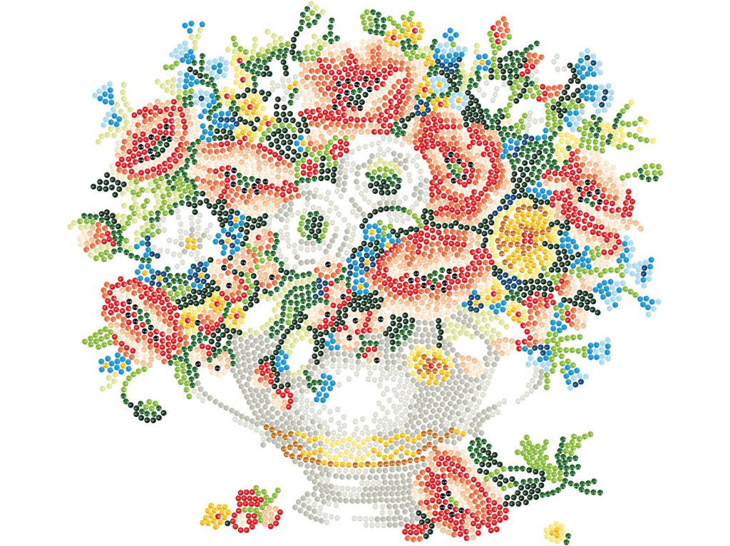 Кристальная (алмазная) мозаика ФРЕЯ ALPD-002 на подрамнике Маки и незабудки 40 х 30 см