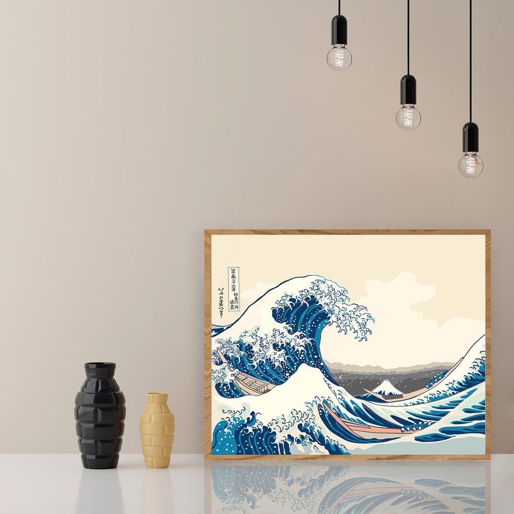 ФРЕЯ MET-PNB/PL-001 Набор для раскрашивания по номерам 50 х 40 см Кацусика Хокусай, Большая волна в Канагаве