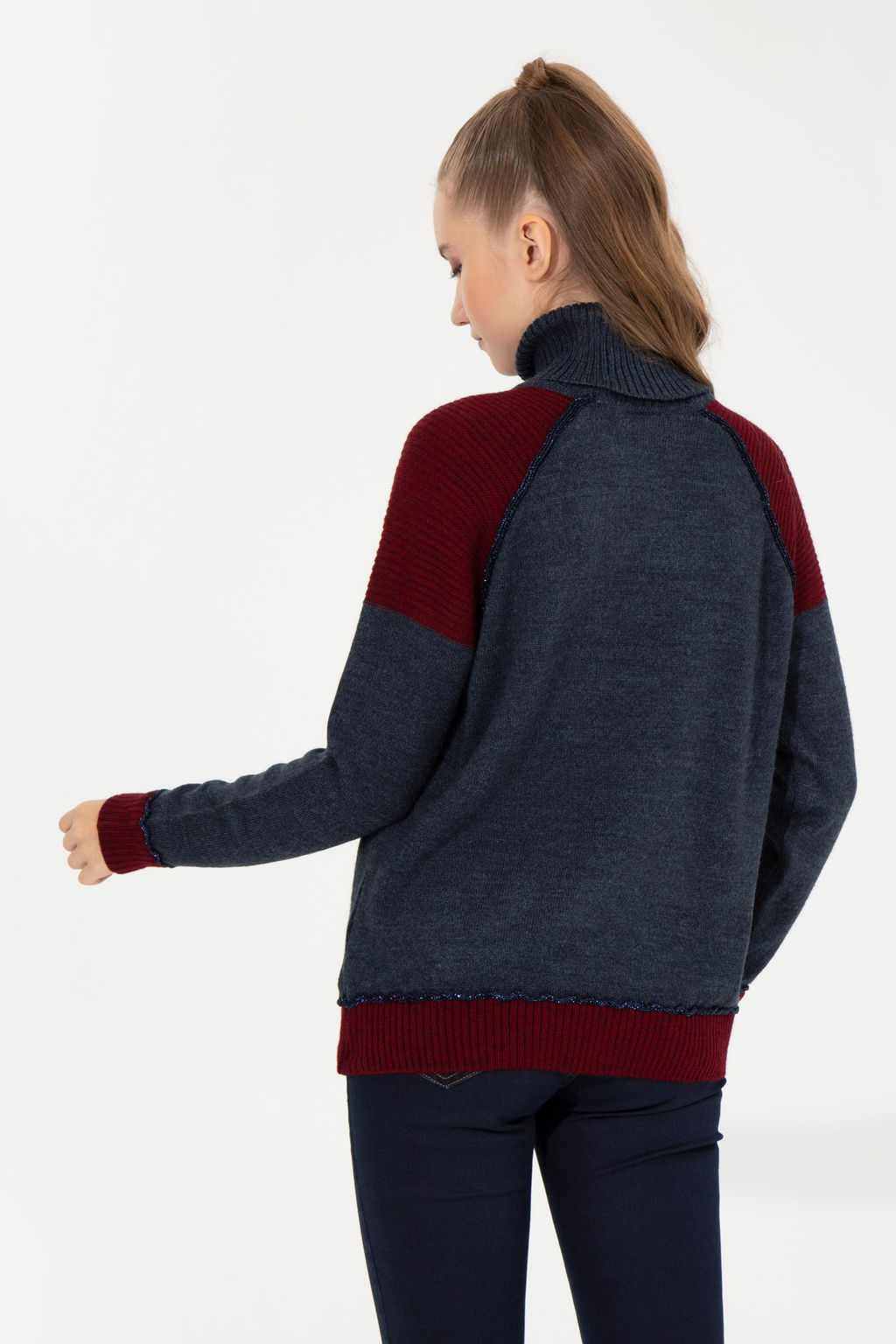 Kad_n Lacivert Kazak