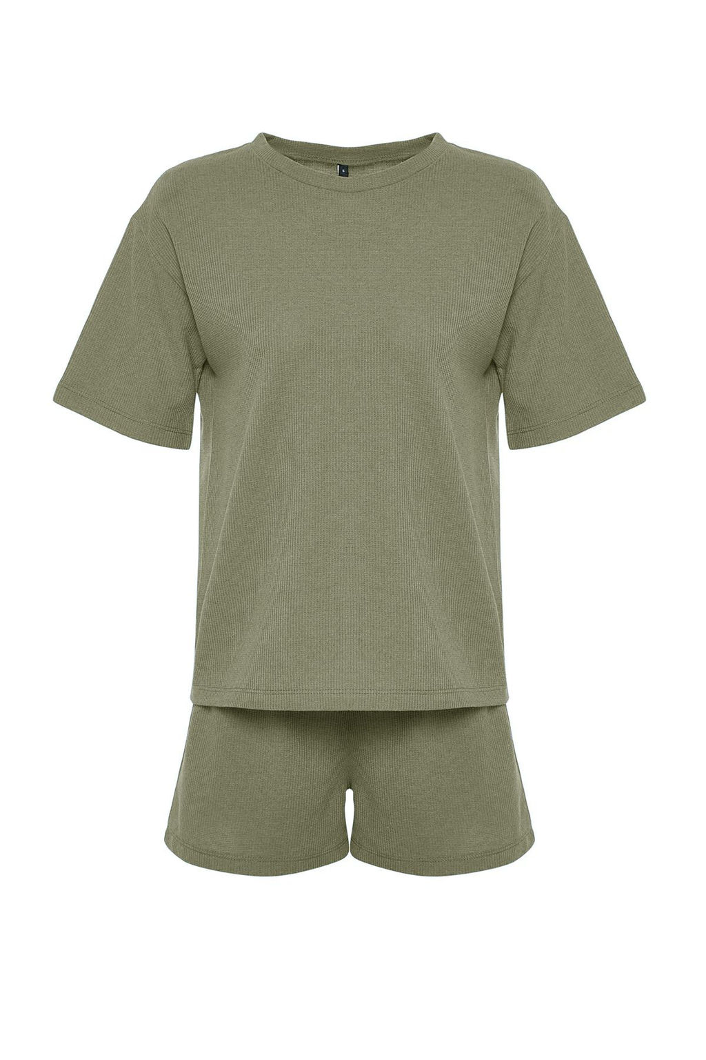 Trendyolmilla Siyah Waffle Kumas Sortlu Orme Pijama Tak?m? THMSS22PT0524  фото 19