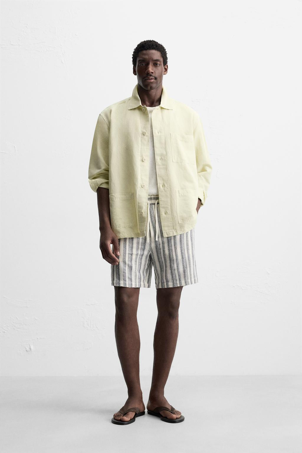TEXTURED REGULAR FIT BERMUDA SHORTS - Zara фото 3