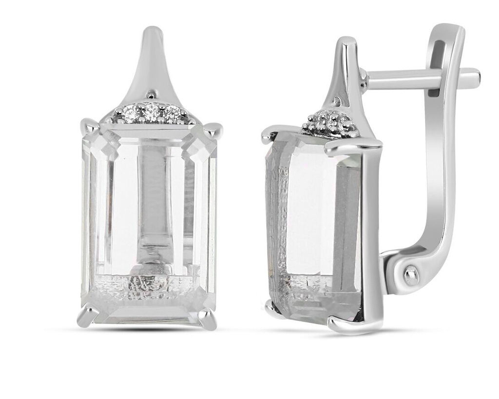 Серьги, горный хрусталь, Теона