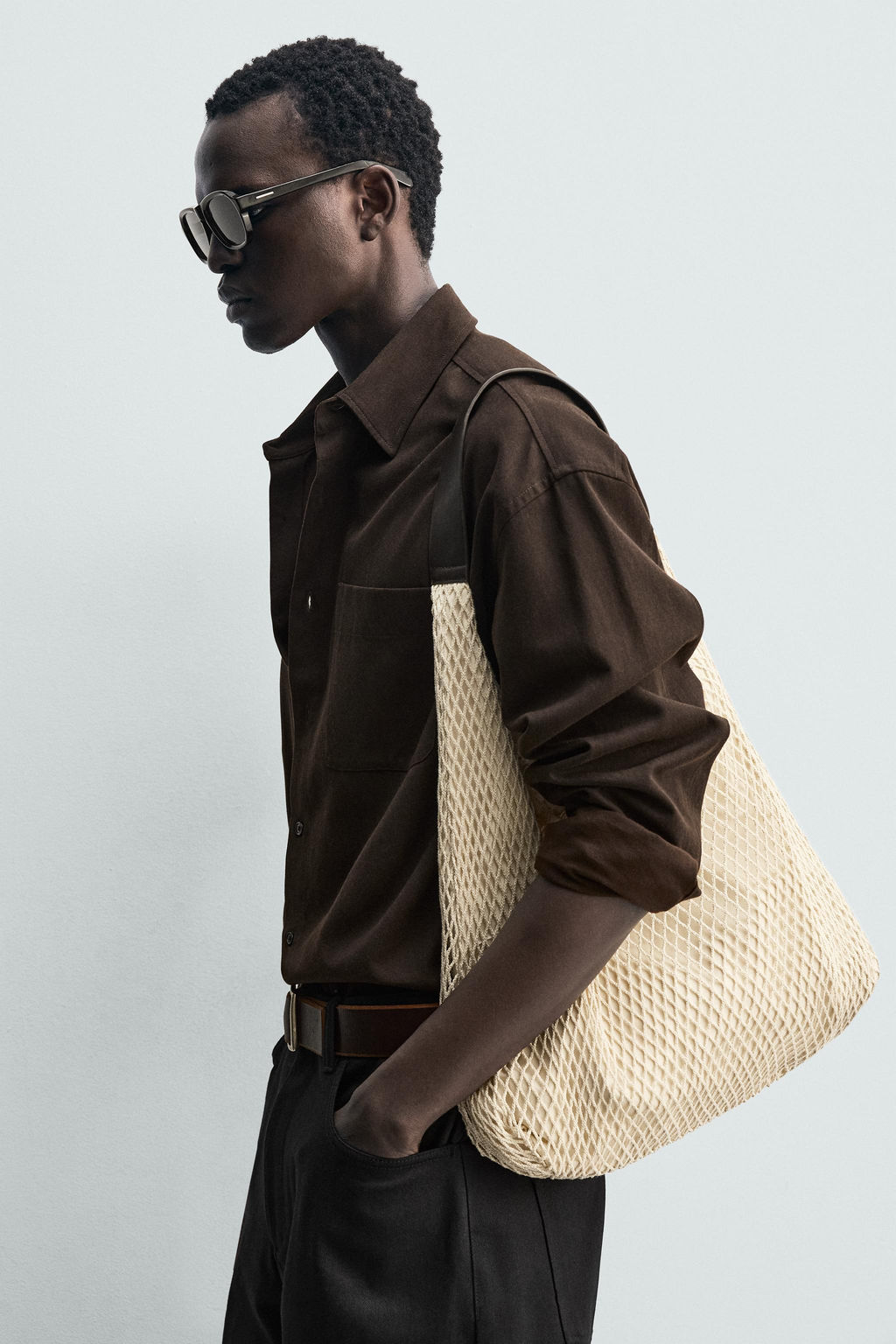 BOLSO SHOPPER TEJIDO / Blanco Crudo - Zara фото 5