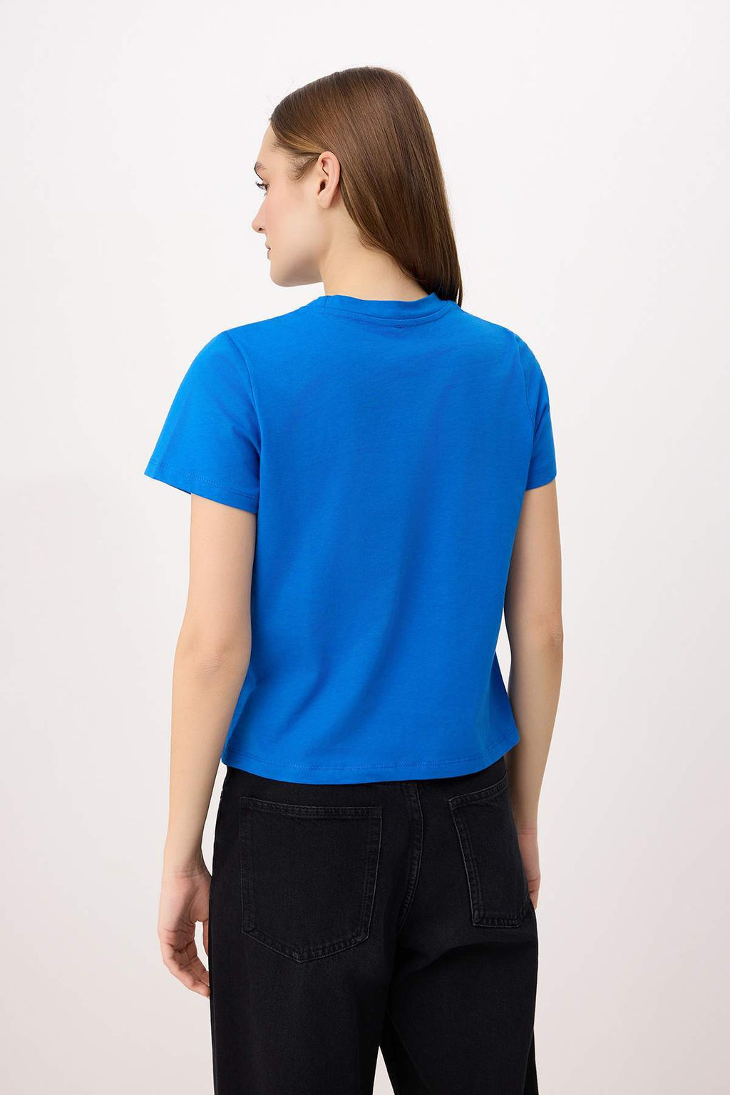 Sar? Regular/Normal Kal?p K?sa Kollu Nak?sl? Tok %100 Pamuk Orme T-shirt TWOSS26TS00232 - Trendyolmilla фото 12