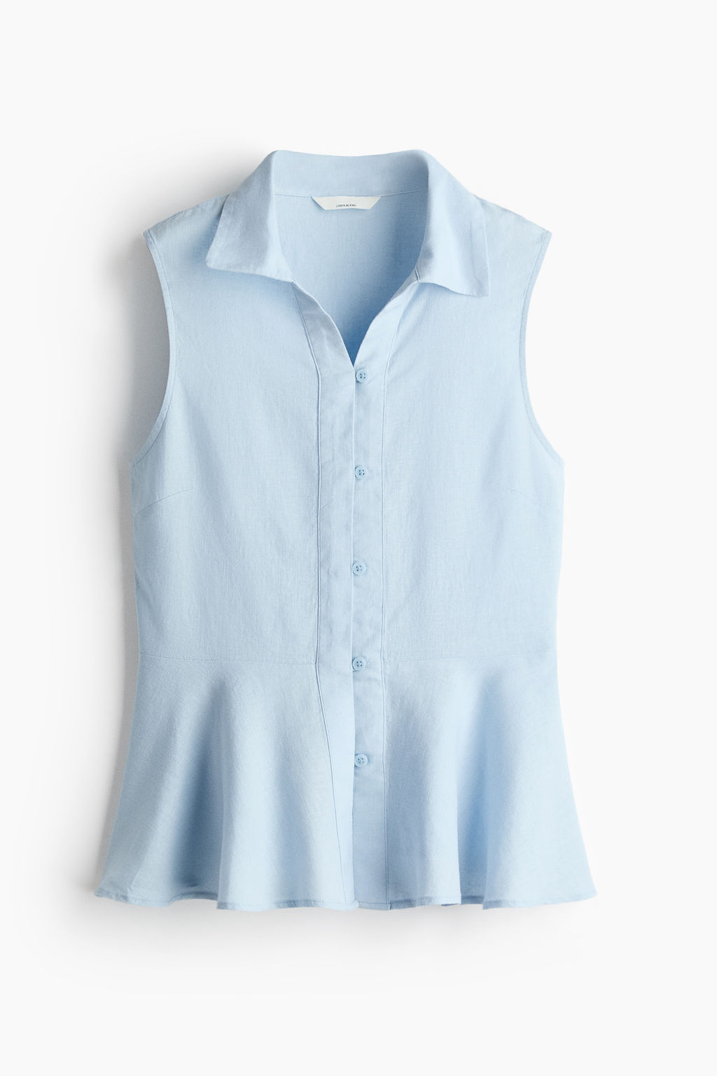 Camisa sin mangas en mezcla de lino - H&m фото 3