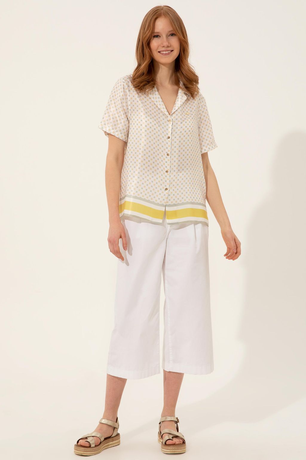 U. S. Polo Assn Женская рубашка цвета хаки с коротким рукавом - U.s. polo assn фото 4