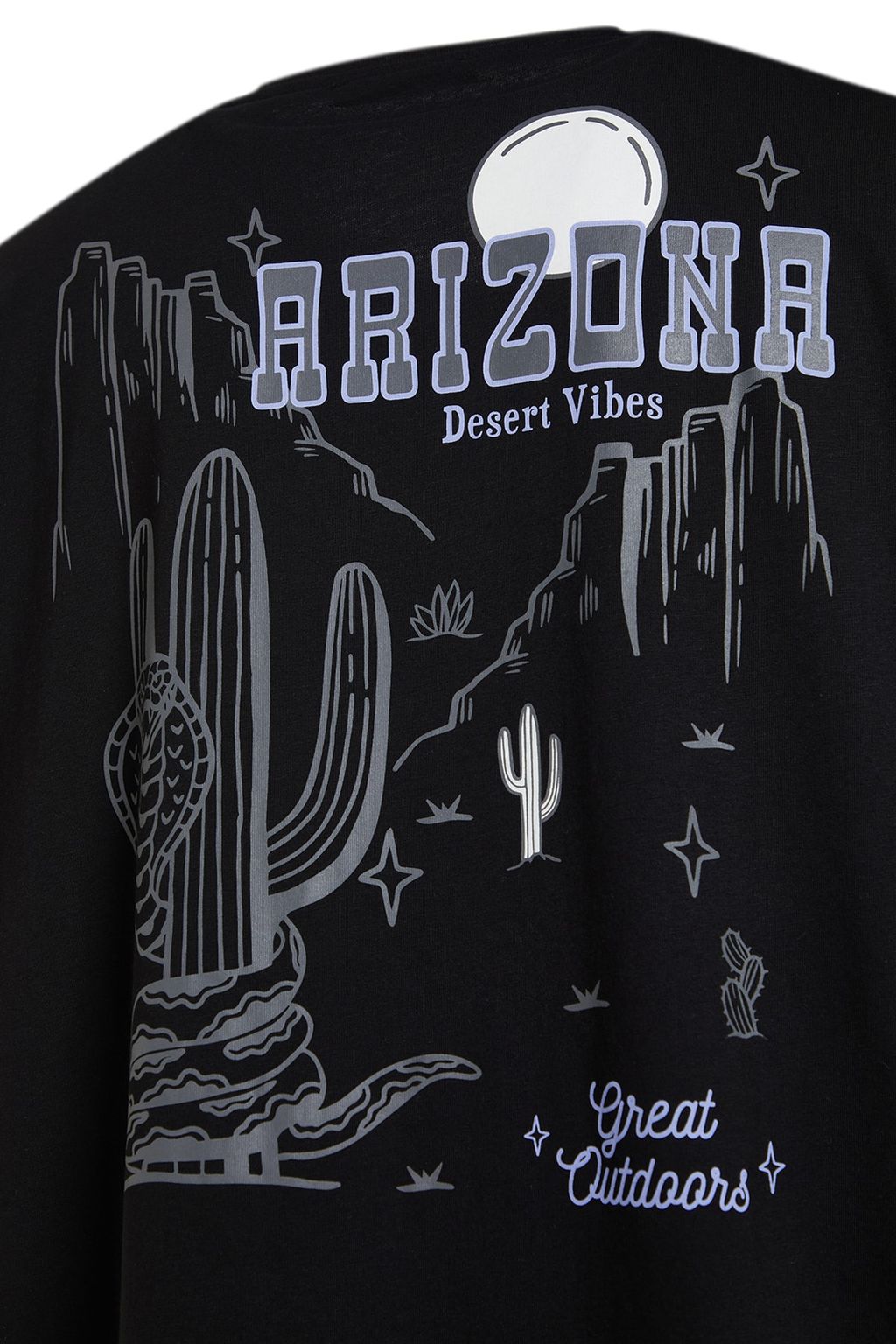 TRENDYOL MAN Siyah Oversize/Genis Kesim Tropik Arizona Sehir Bask?l? %100 Pamuklu T-Shirt TMNSS23TS00164 - Trendyolmilla фото 7