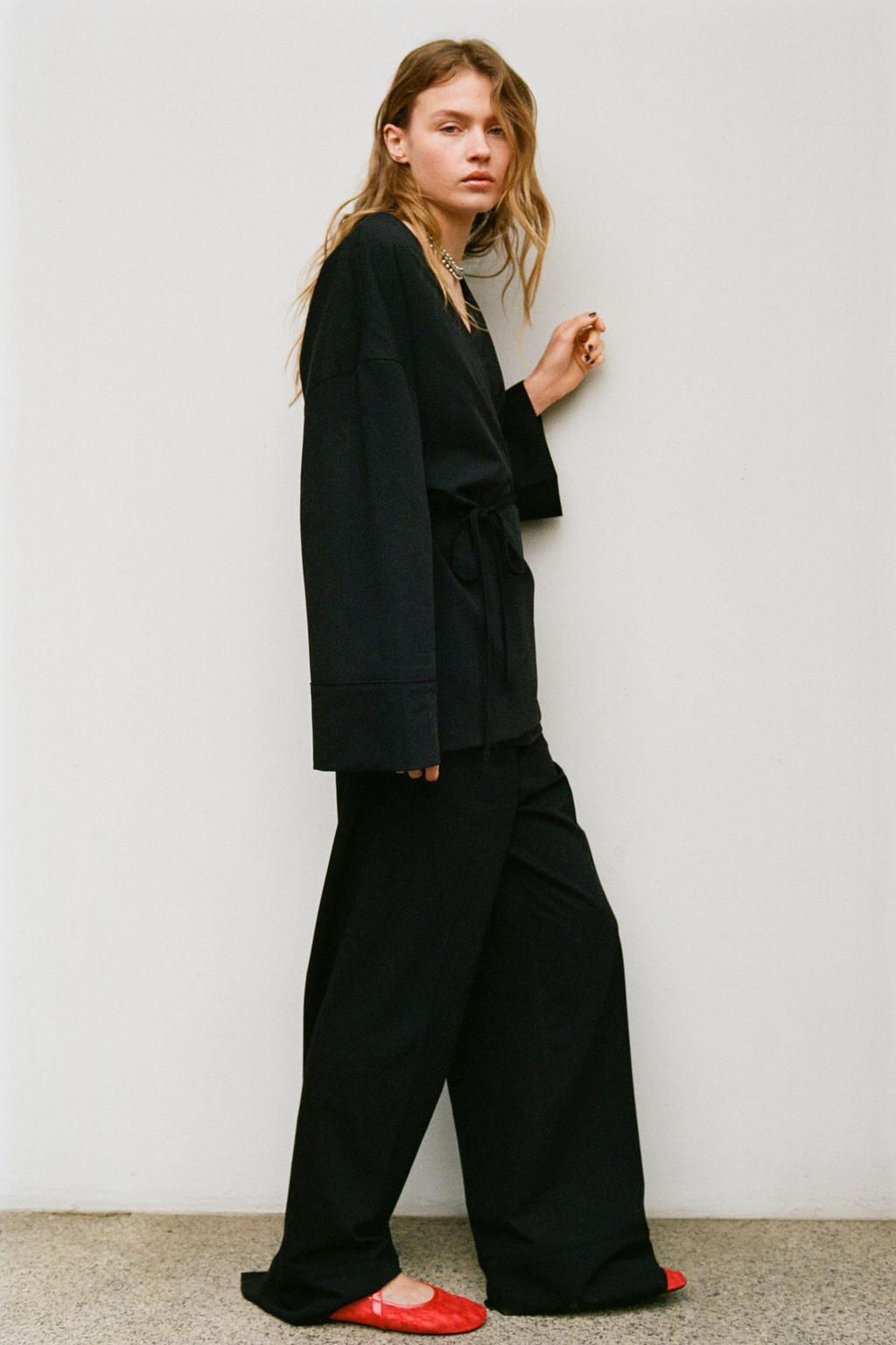 STRAIGHT-LEG TROUSERS WITH SIDE PIPING - Zara фото 4